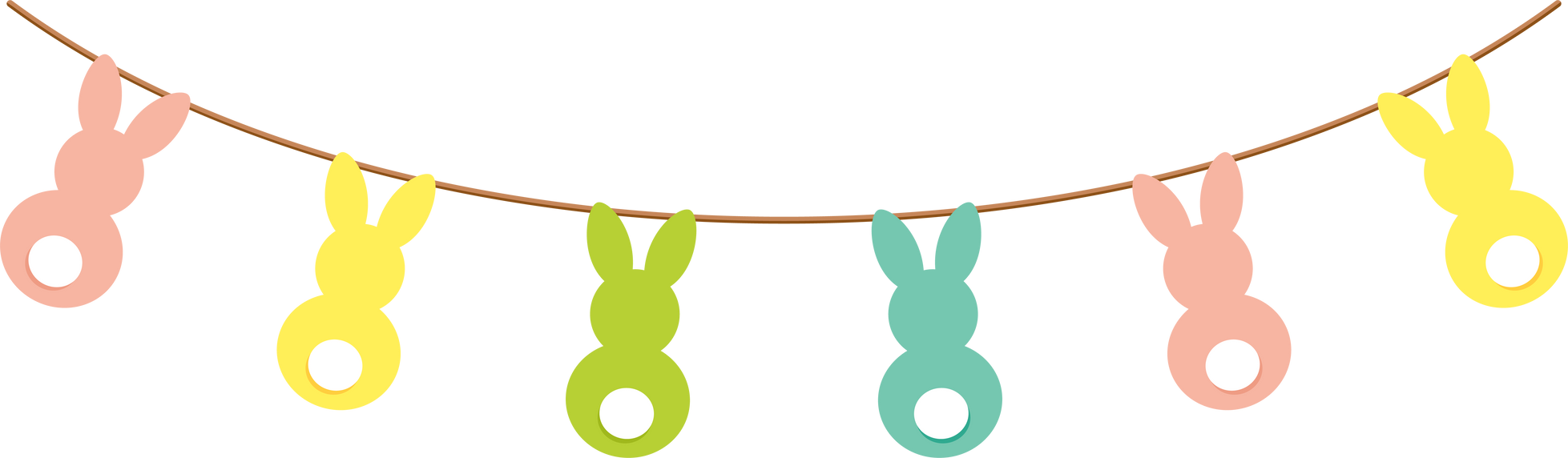 Happy Easter Garland with Bunnies